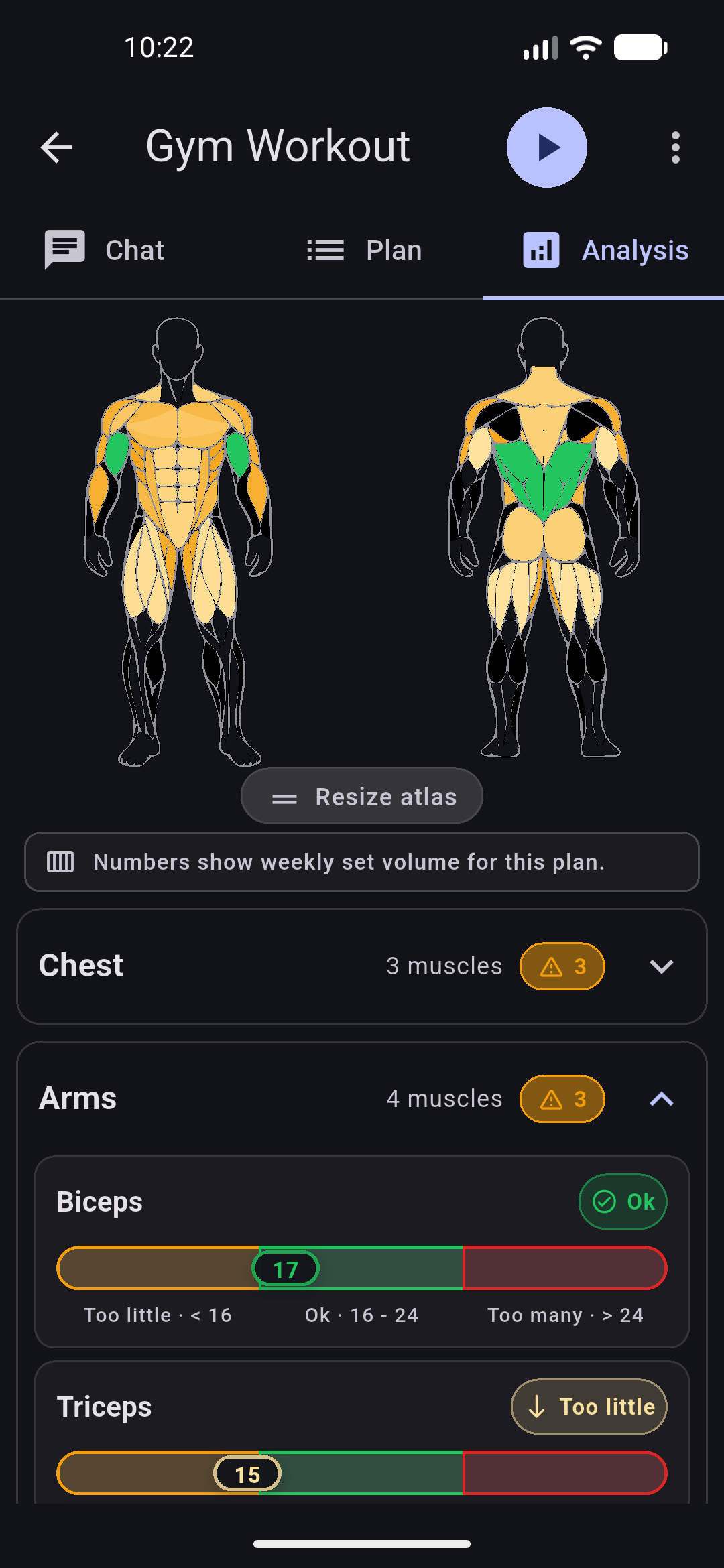Svarogen plan analysis with muscle coverage visualization